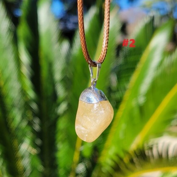 Citrine Crystal Gemstone Tumbled Pendants - Picture 5 of 8